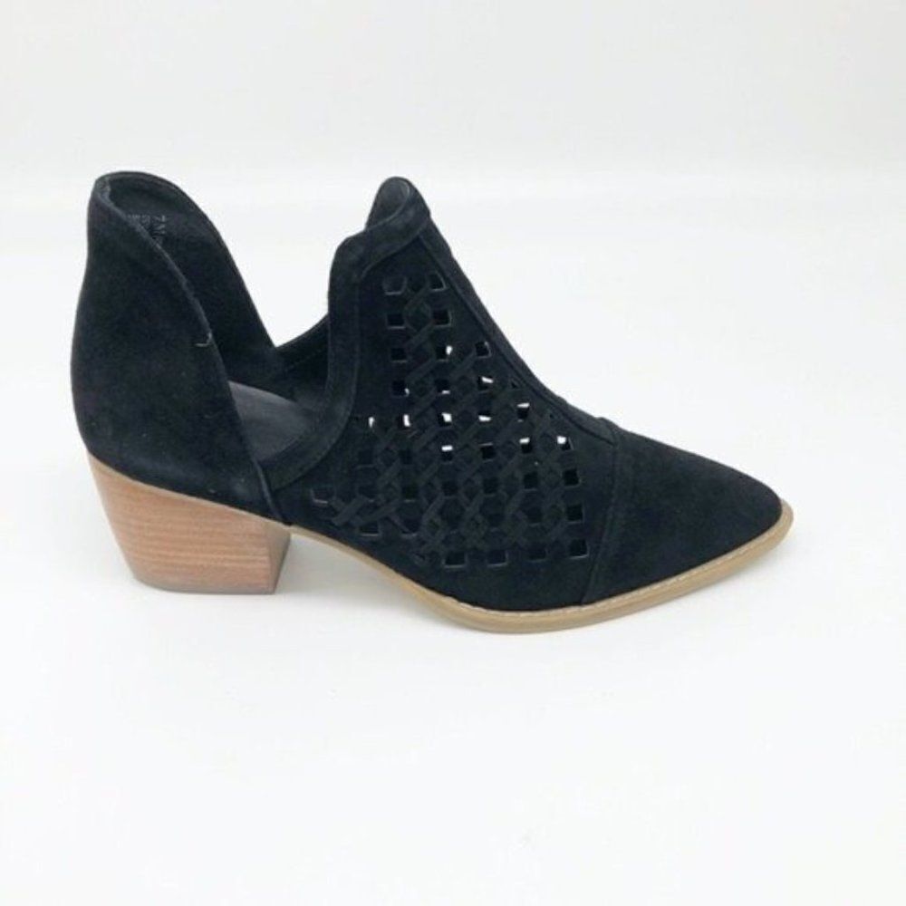 BP. Tate Black Suede Perforated Bootie - Picture 2 of 8